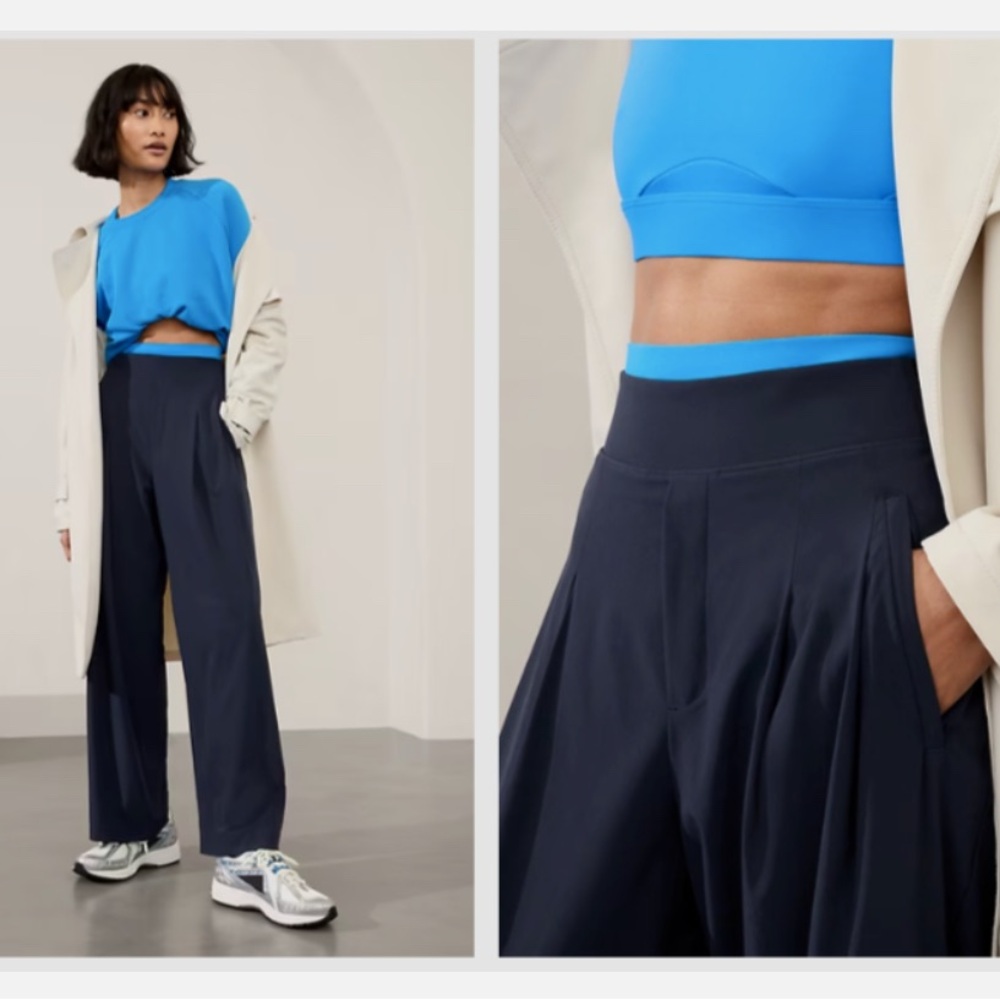 Athleta Brooklyn Heights High Rise Pleated Wide Leg Pant